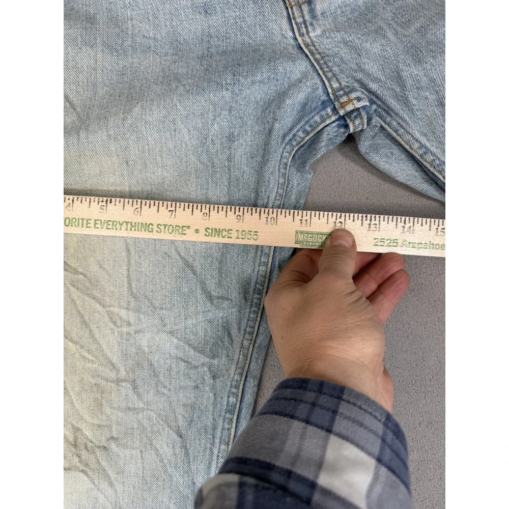 Calvin Klein‎ Selvedge Jeans Mens Blue Light Dirty Wash Straight Leg Fits 34x32